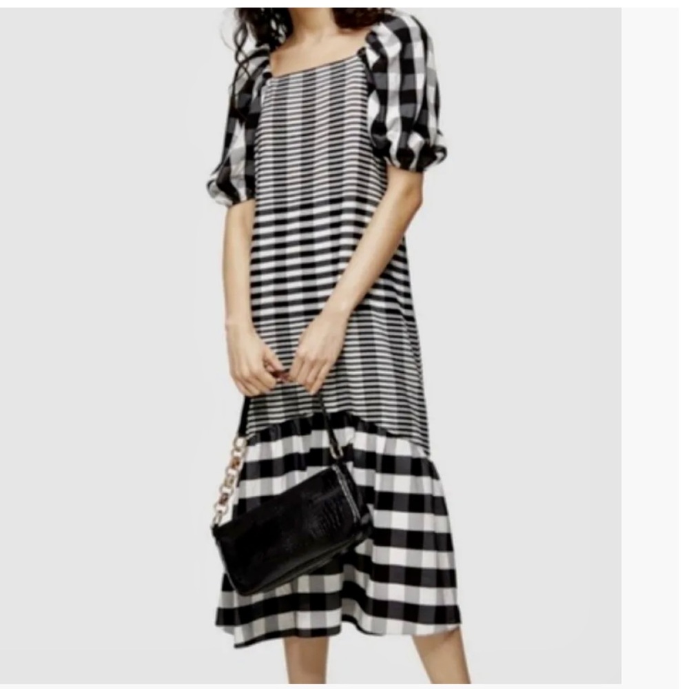 TOPSHOP BUBBLE TEXTURED MIDI DRESS